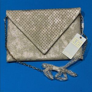 Urban Expressions Glittering Gold Wristlet With Removable Chain Strap